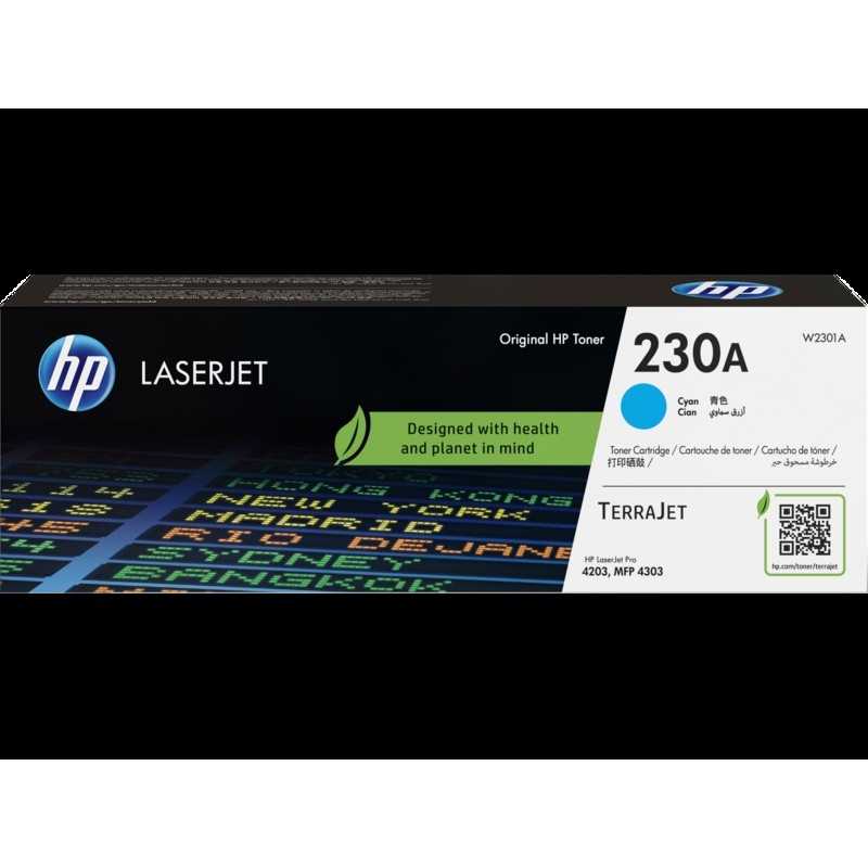 HP toner cian 230A 1800pgs W2301A
