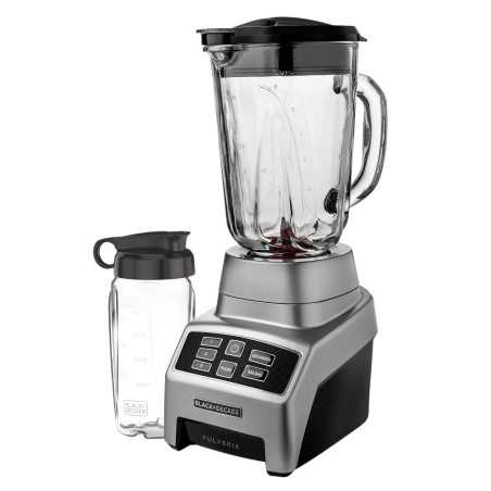 Black + Decker licuadora 3 veloc vridrio 1.5L 700w + vaso personal gris - BL1840MS