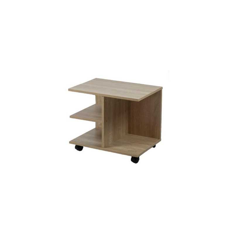 Kenneth Cole mesa al lado moderna con rueda colo roble W50 x H42.5 x D35 cm-KCWD2022057-O
