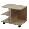 Kenneth Cole mesa al lado moderna con rueda colo roble W50 x H42.5 x D35 cm-KCWD2022057-O