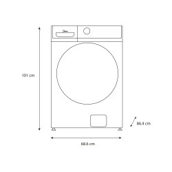 Midea Lavadora Carga frontal de 21 kg Plateado MH04W45/S-CA