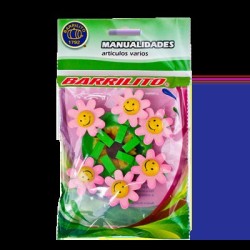 Barrilito clip de madera flores rosas wclp10p 6 piezas