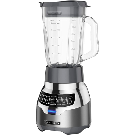 Black + Decker licuadora 3 veloc silenciosa vidrio 1.5L 900w digital inox + vaso personal - BL1300DG