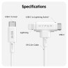 Targus cable de carga hyper 60W 2 en 1 USB-C en blanco - HJ4010WHGL