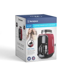 Westinghouse cafetera con moledor café 2 en 1 roja - WKCM256