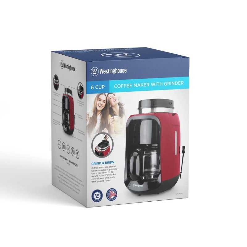 Westinghouse cafetera con moledor café 2 en 1 roja - WKCM256