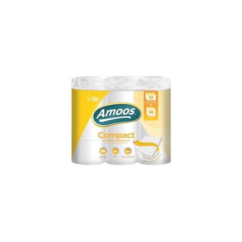 Amoos papel higienico compact doble hoja 266 H 12 rollos paq x 4 - H603212