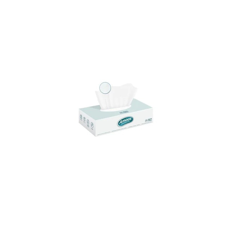 Amoos pañuelos faciales de papel desechable cosmetico 100 X 2 capas caja de 24unds- F622701