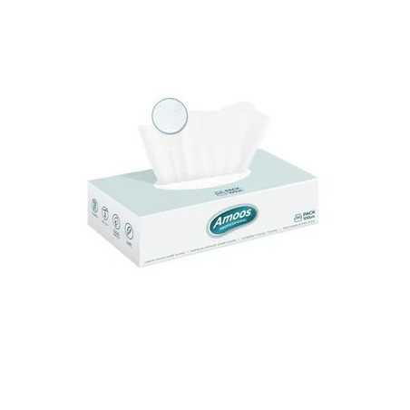 Amoos pañuelos faciales de papel desechable cosmetico 100 X 2 capas caja de 24unds- F622701