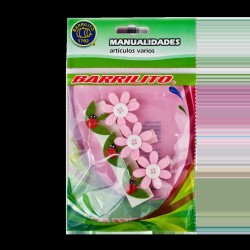 Barrilito clip de madera fieltro flores wclp1 3 piezas
