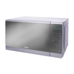 Midea Microondas 0.7 pies puerta con acabado espejo Gabinete Gris MMDF07S2MG