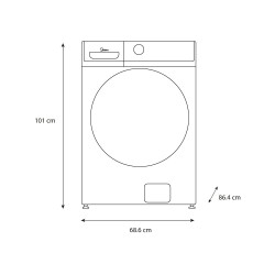 Midea Lavadora Carga frontal de 21 kg Plateado MH04W45/S-CA