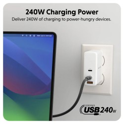 Targus cable de carga hyper USB-C 2.0 silicona 240W 3.3' negro - HJ4001BKGL