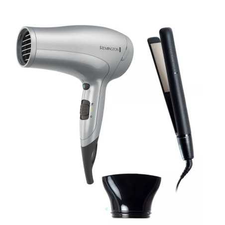 Remington combo secador + plancha de cabello titaniun - S4A500-D3019-F