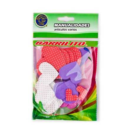 Barrilito calcomanias de foamy corazon estampados fs013 45 piezas