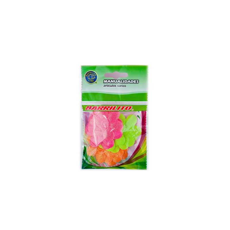 Barrilito flores de satinada 073 45 mm. 12 piezas